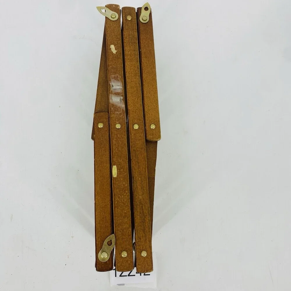 Vintage Wooden Accordion 10 Peg Rack Expandable Wall Coat Hat Hook Rustic